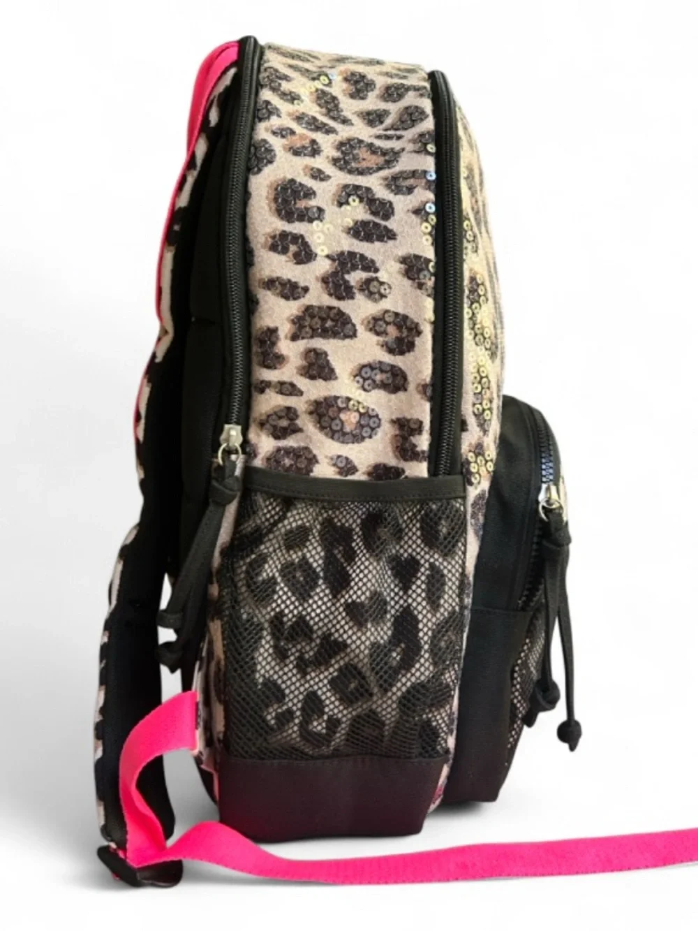 🆕🐆 PINK Leopard Sequin Backpack Victoria’s Secret Limited Edition NWT